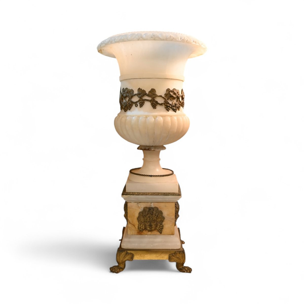 Coppia Di Vasi In Alabastro - Francia Fine XVIII Secolo-photo-2